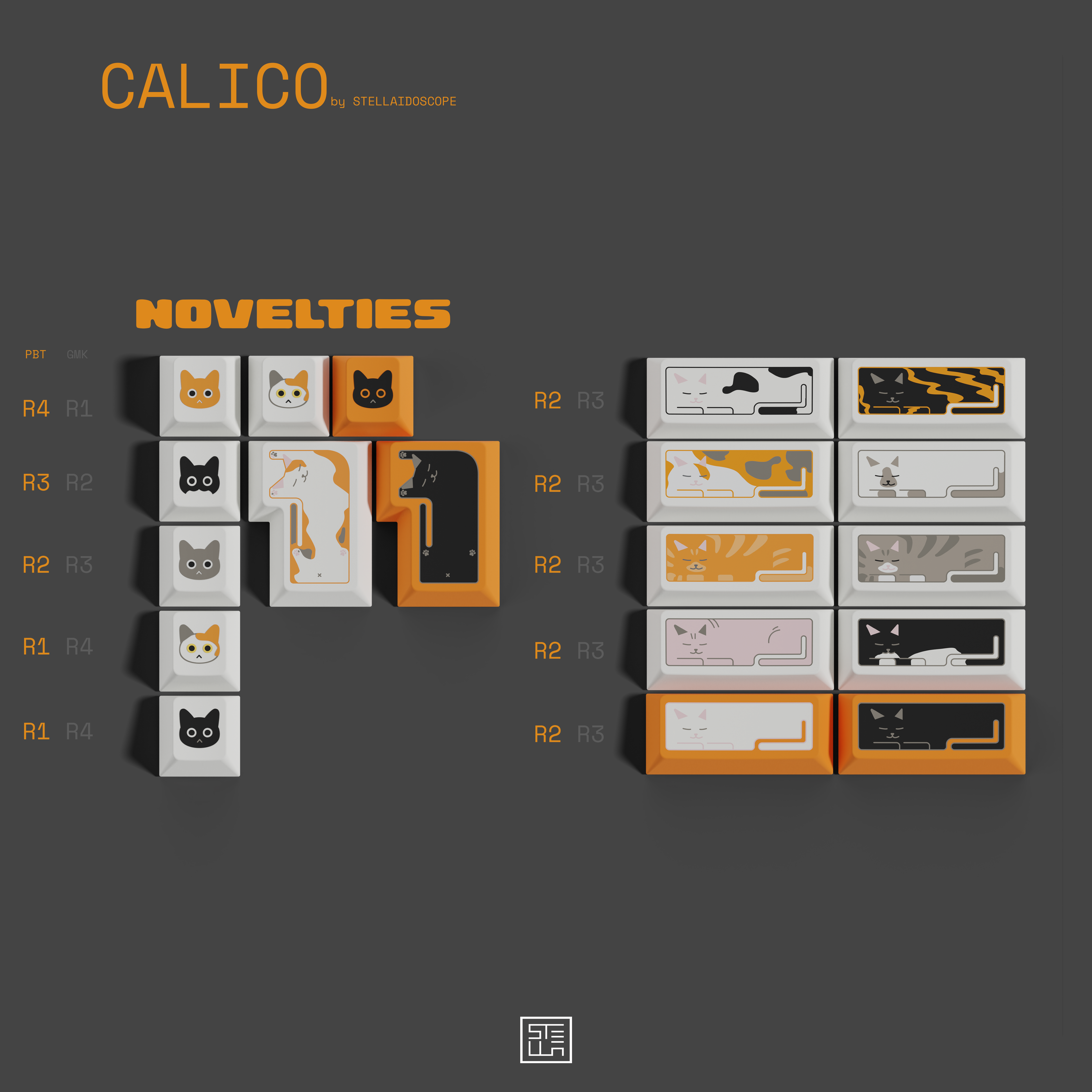 MW Calico Keycaps